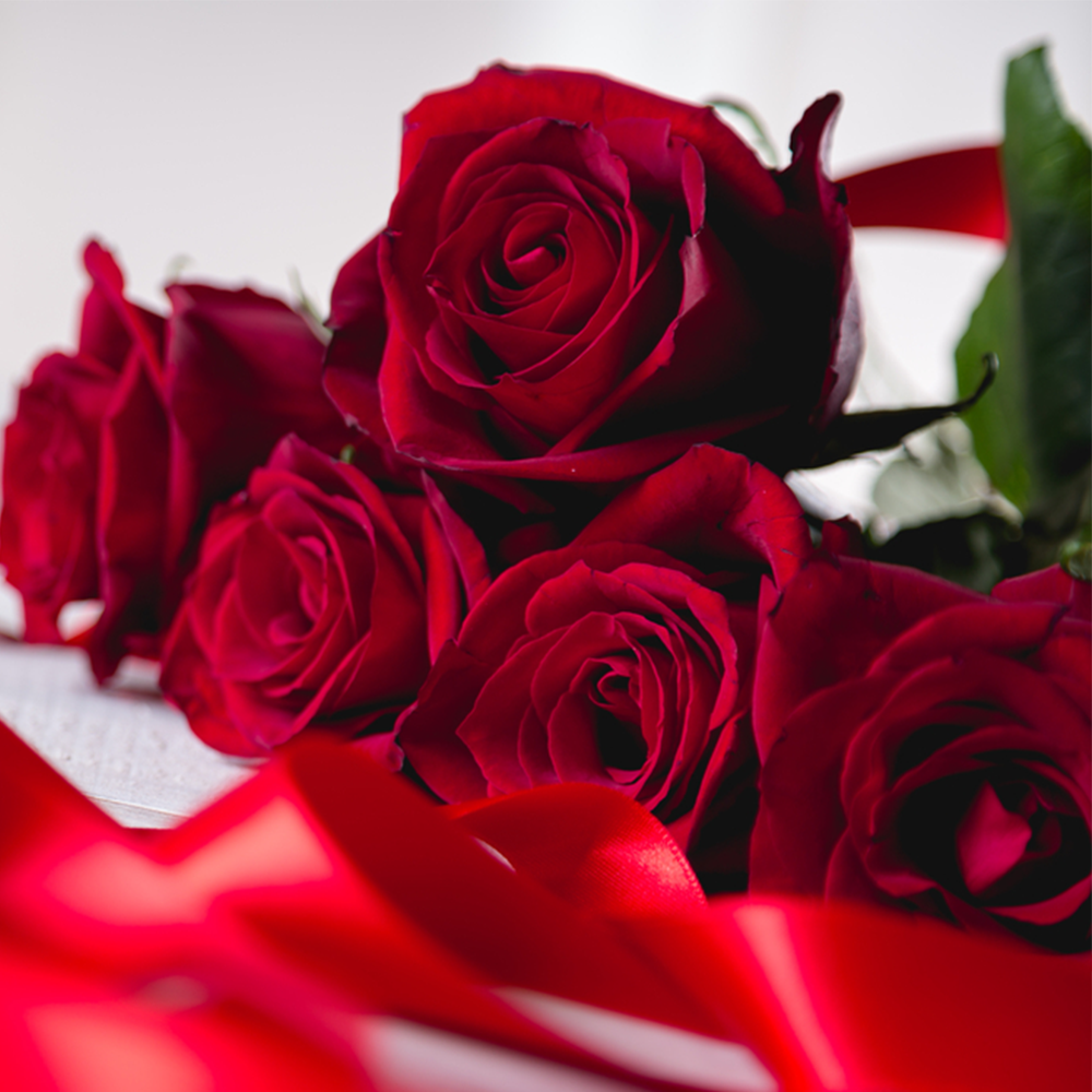 5 Rose Rosse da 70 cm