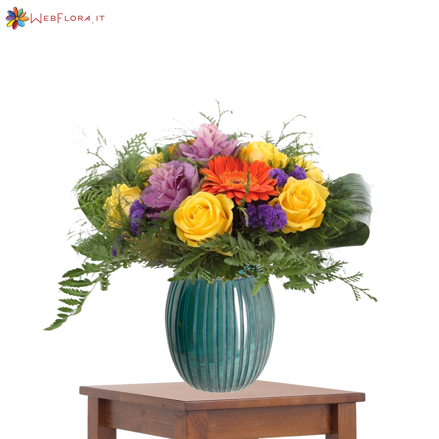 Bouquet Gerbere Rose Brassica Statice