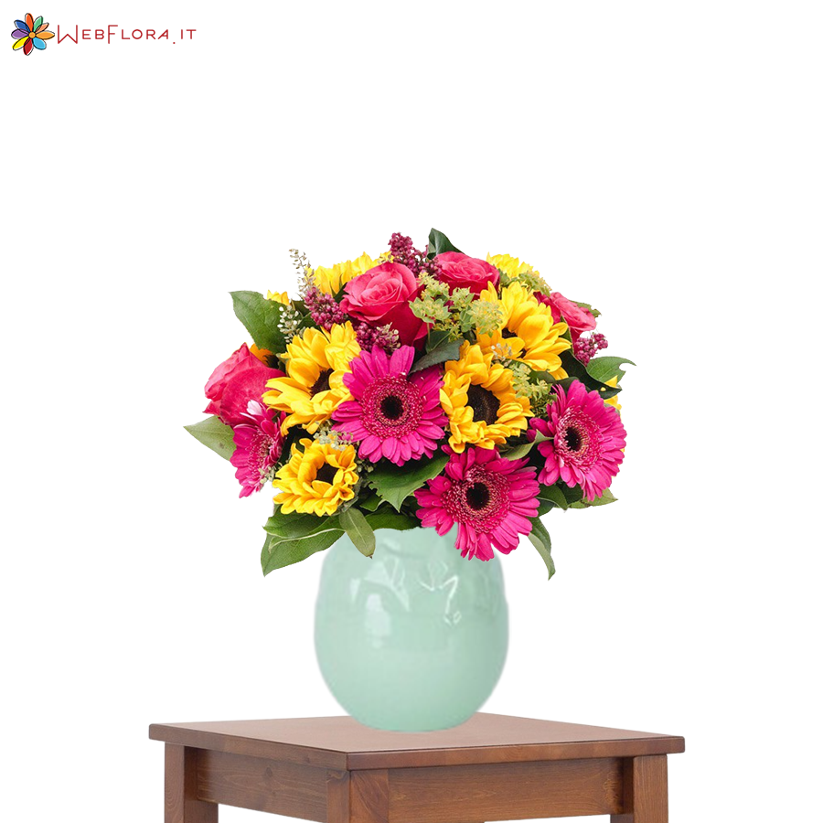 Bouquet Girasoli Gerbere Rose