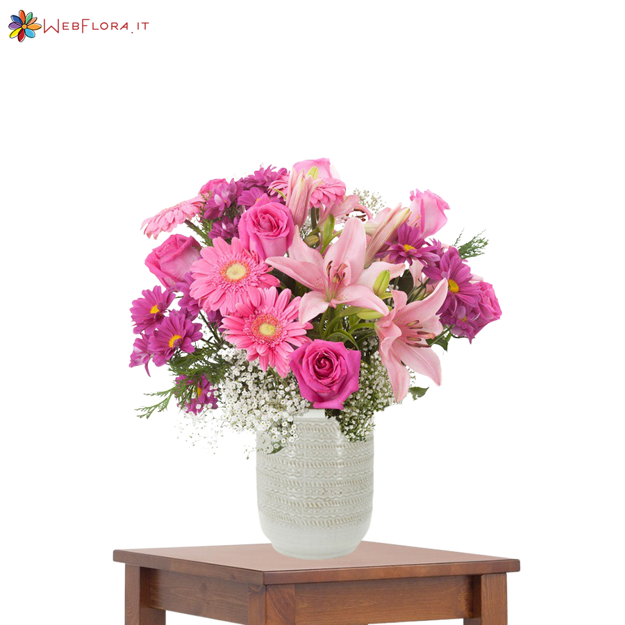 Bouquet Lilium Gerbere Rose Gypsophila