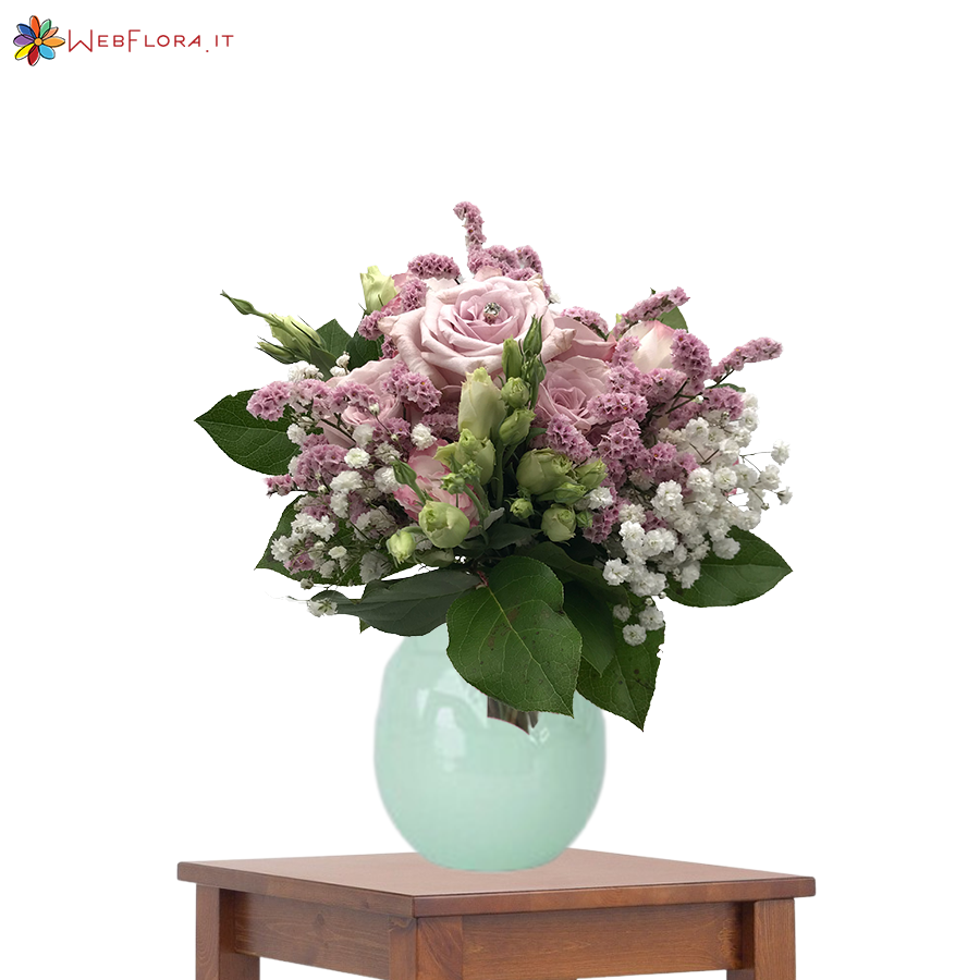 Bouquet Lisianthus Rose Statice Gypsophila