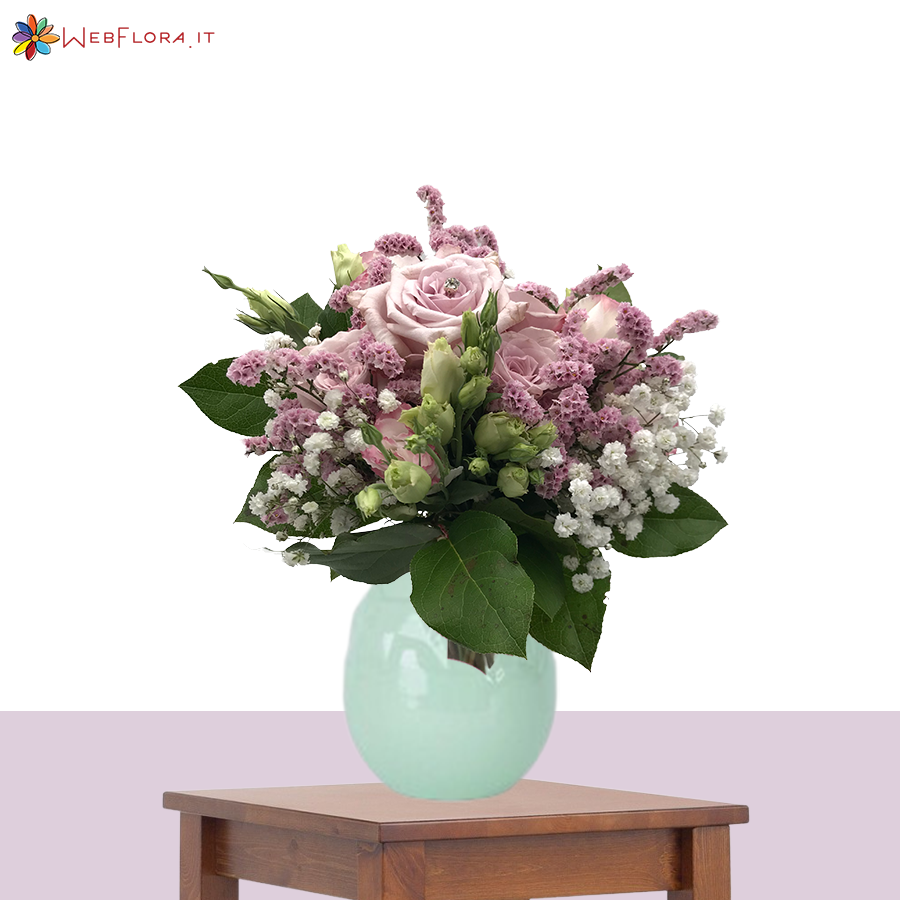 Bouquet Lisianthus Rose Statice Gypsophila