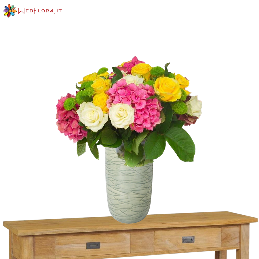 Bouquet Ortensie Rose e Santini