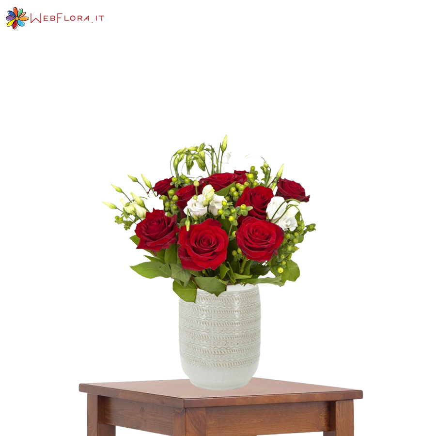 Bouquet Rose Rosse e Lisianthus