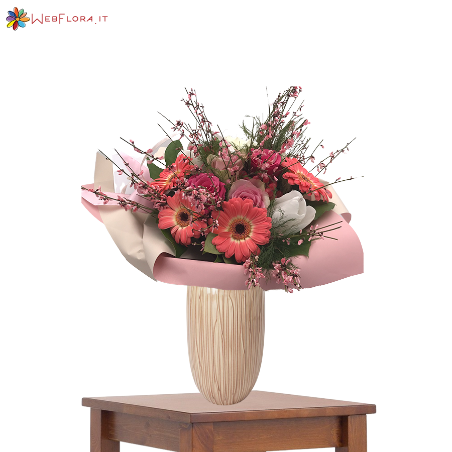 Bouquet di Tulipani Rose e Gerbere