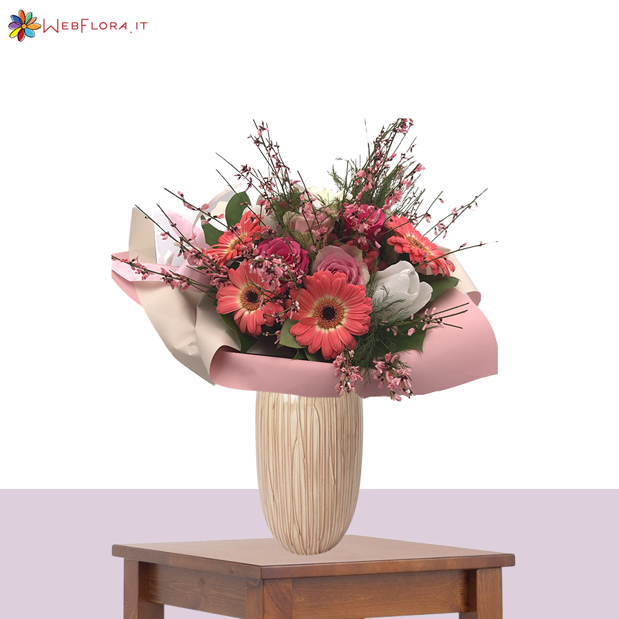Bouquet di Tulipani Rose e Gerbere
